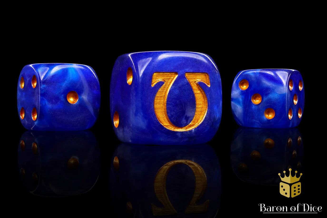 Baron of Dice: Omega Dice - Gold - Round Corner