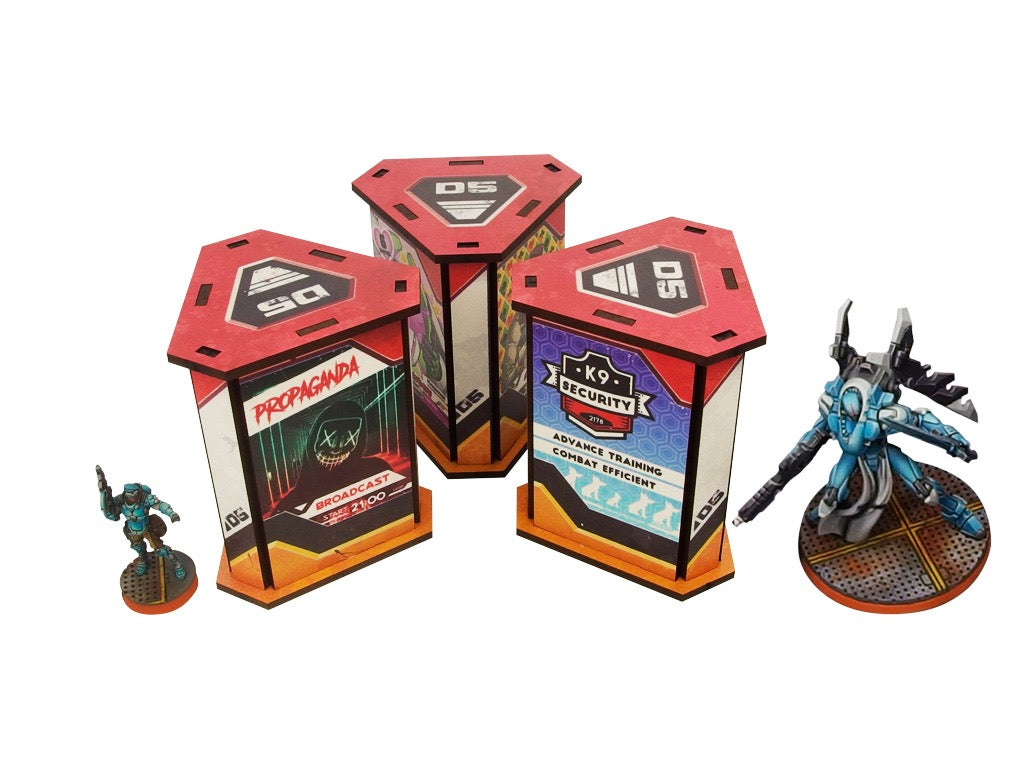 Micro Art Studio: District 5 Newsstands (3) (Pre-painted) (blue)