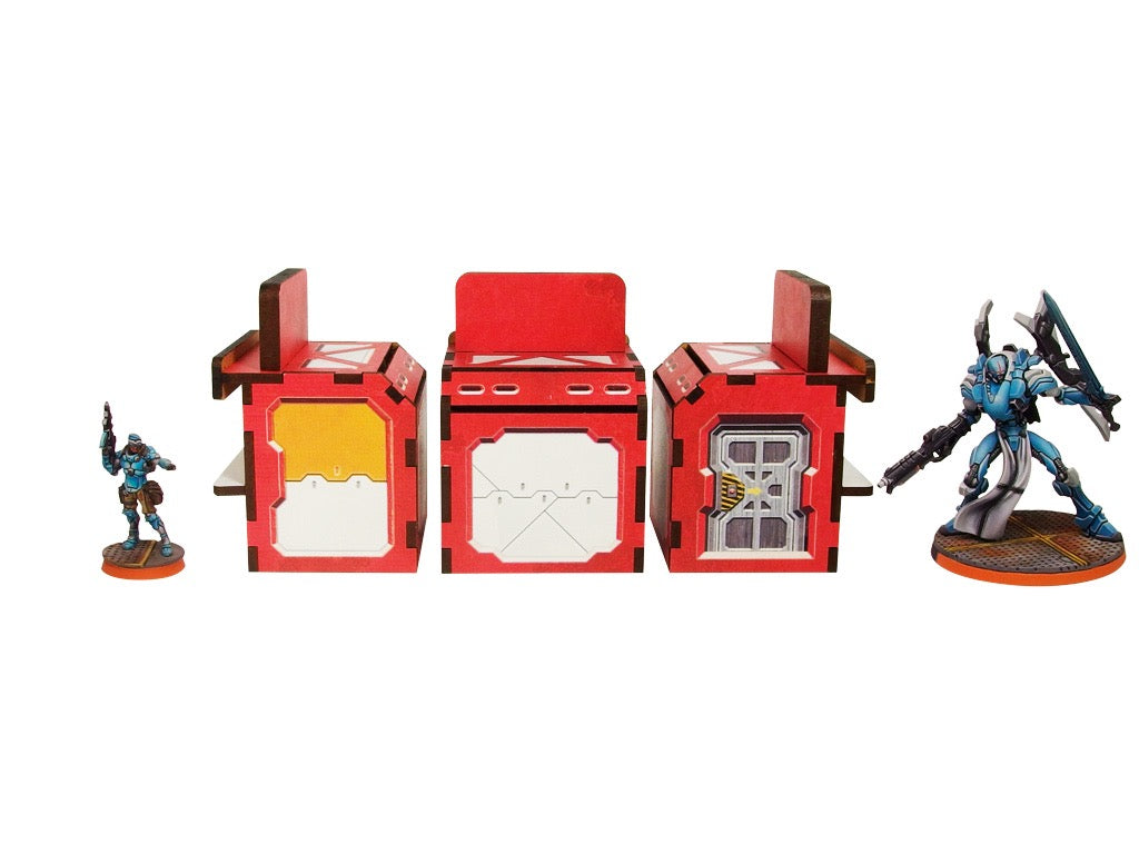 Micro Art Studio: District 5 Food Booths (3) (Pre-painted) (blue)