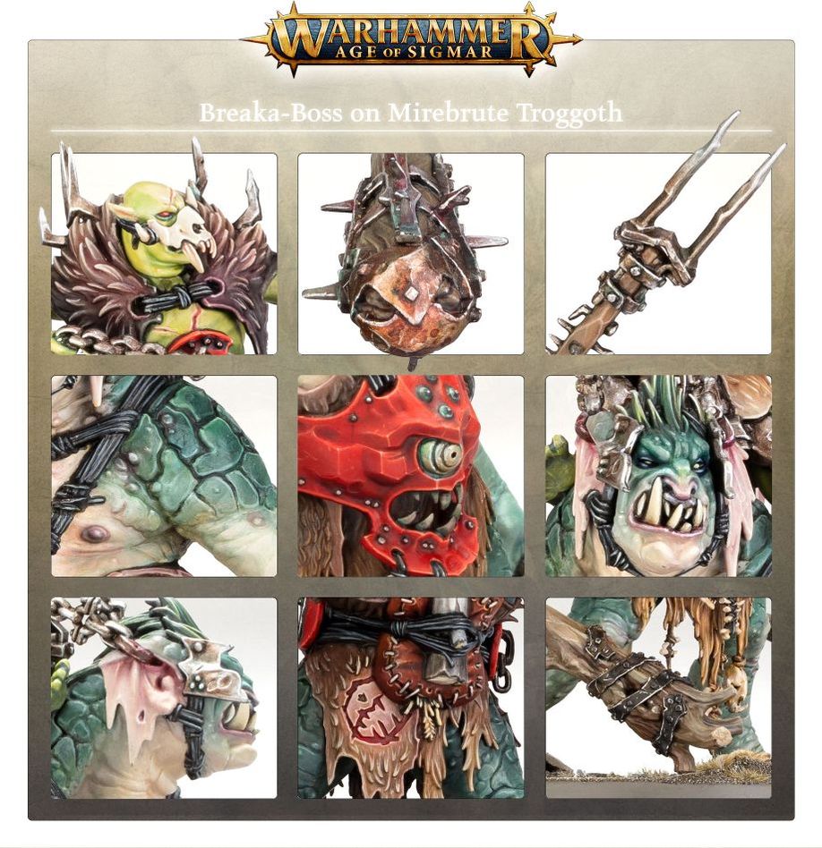 Orruk Warclans Kruleboyz: Breaka-boss on Mirebrute Troggoth