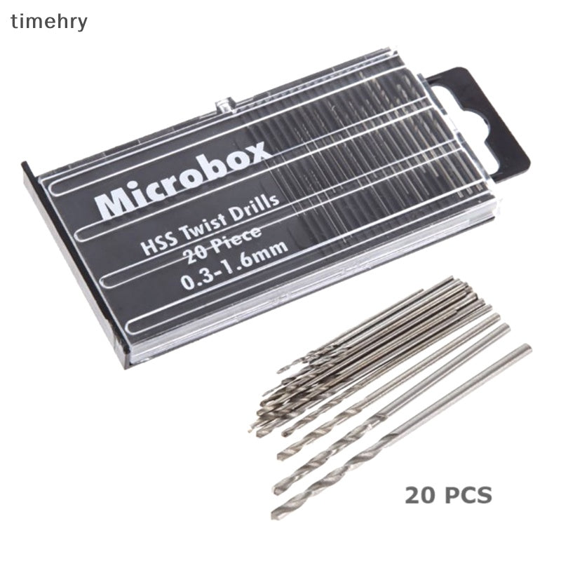 Microbox HSS Twist Drills 20 Pieces (0.3-1.6mm)