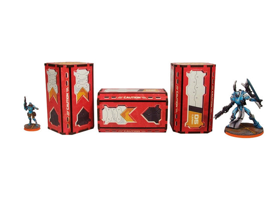 Micro Art Studio: District 5 Containers (3) (Pre-painted) (blue)