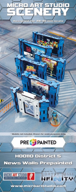 Micro Art Studio: District 5 News Walls (6) (Pre-painted) (blue)