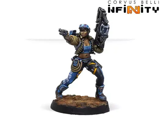 Infinity: PanOceania: Dr. Priya Harper, Archeo-raider (Plasma Carbine)