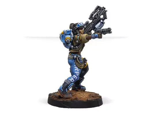 Infinity: PanOceania: Dr. Priya Harper, Archeo-raider (Plasma Carbine)