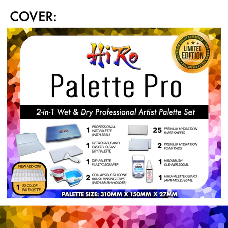 Hiro Paints: Hiro Palette Pro: 2-in-1 Wet & Dry Professional Artist Palette Set