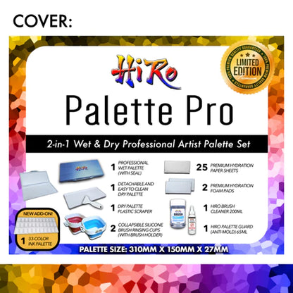 Hiro Paints: Hiro Palette Pro: 2-in-1 Wet & Dry Professional Artist Palette Set