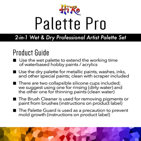 Hiro Paints: Hiro Palette Pro: 2-in-1 Wet & Dry Professional Artist Palette Set